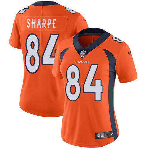 Nike Broncos #84 Shannon Sharpe Orange Team Color Women's Stitched NFL Vapor Untouchable Limited Jersey